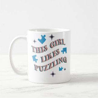 Frauen Mädchen mag rätselhafte Hobbys Jigsaw Puzzl Kaffeetasse