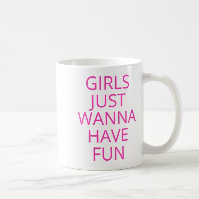 Frauen Mädchen nur haben Spaß V-Nacken Kaffeetasse (Rechts)