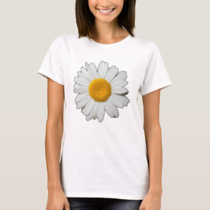 Frauen-Mädchen-weißes Gänseblümchen-Blume T-Shirt