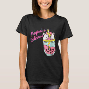 Frauen Magisch Leckeres Einhorn Boba Kawaii Bübche T-Shirt
