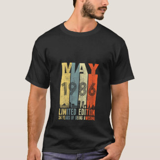 Frauen Mai 1986 Vintag Gewitter 34. Geburtstag T-Shirt