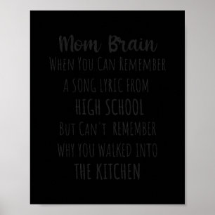 Frauen MAMA BRAIN Funny Mama Zitat Sarcasm Joke Poster