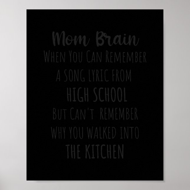 Frauen MAMA BRAIN Funny Mama Zitat Sarcasm Joke Poster (Vorne)