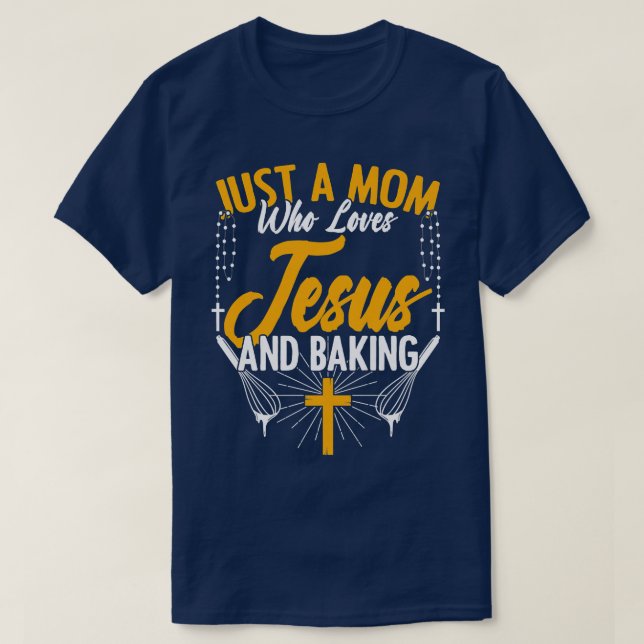 Frauen Mama, die Jesus Liebe und backen Kuchen Bäc T-Shirt (Design vorne)