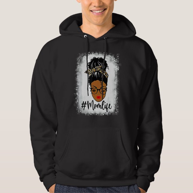 Frauen Mama Leben Blank Funny Mama Leopard Mes Hoodie (Vorderseite)