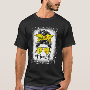 Frauen Mama Leben gebleicht Mama Leben Sonnenblume T-Shirt