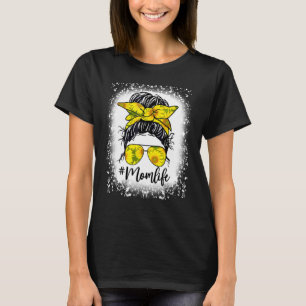 Frauen Mama Leben gebleicht Mama Leben Sonnenblume T-Shirt