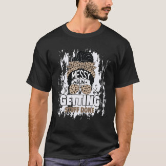 Frauen Mama Leben gebleicht Mama Leopard Leopard M T-Shirt