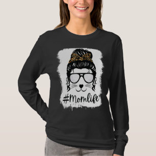 Frauen Mama Life Messy Bun Golf geblasene Mütter D T-Shirt