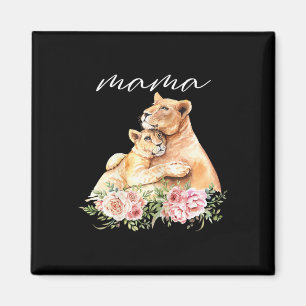 Frauen Mama Lioness Shirt Junge Mutter Löwe Mommy Magnet