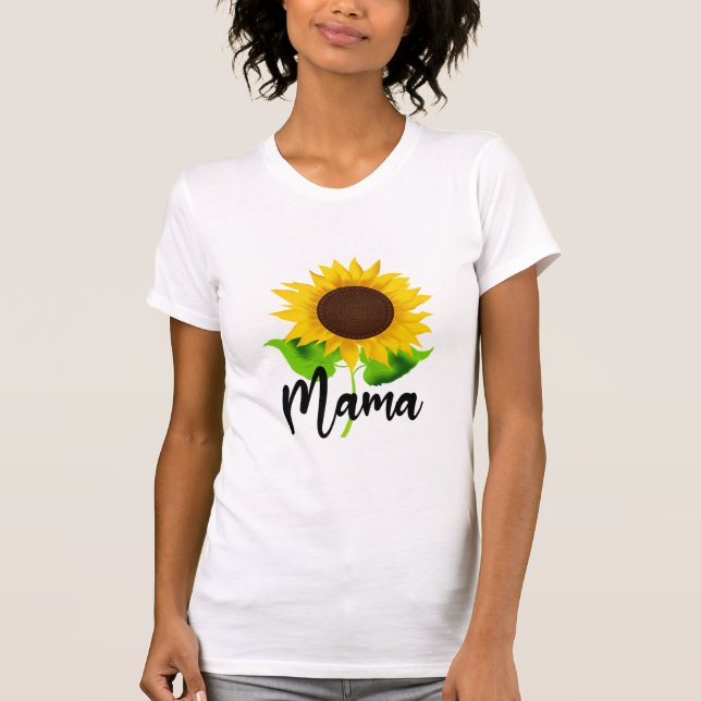 Frauen Mama Mama Sonnenblumen Leben, Sonnenschein  T-Shirt (Vorderseite)