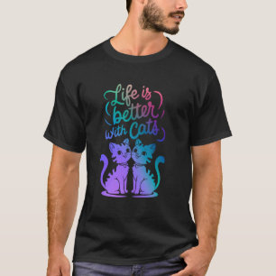 Frauen Mama Papa Katzenliebhaber Besitzer Süßes Le T-Shirt