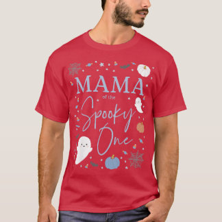 Frauen Mama von der Spooky One Birthday Blue T-Shirt