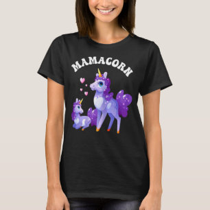 Frauen Mamacorn Niedlich Mother Daughter Unicorns T-Shirt