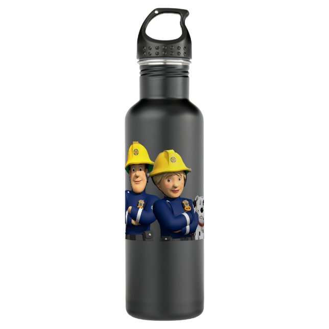 Frauen Männer Cartoon Feuernamen für Sam Children  Edelstahlflasche (Vorderseite)