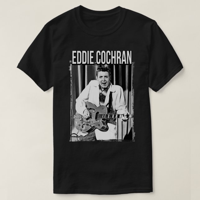 Frauen Männer Eddie Cochran Retro Vintag T-Shirt (Design vorne)