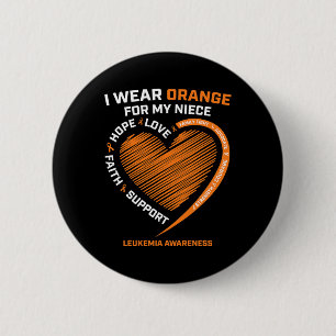 Frauen Männer Orange für meine Nichte Leukämie Awa Button