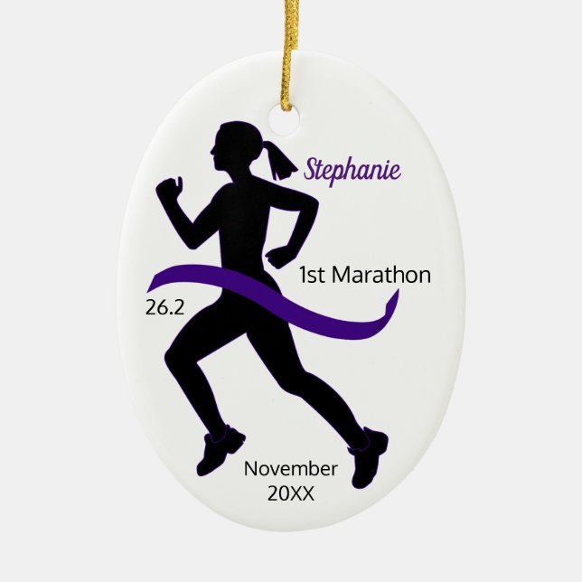 Frauen Marathon Runner Ornament Lila (Vorne)