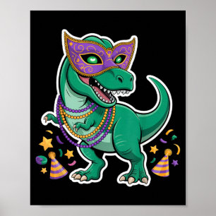 Frauen Mardi Gras Jersey T-Rex Dinosaur Männer Mar Poster