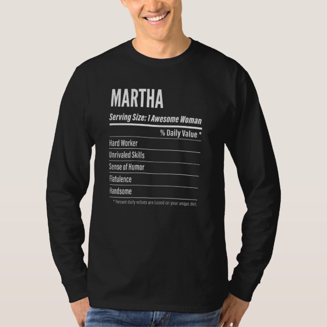 Frauen Martha ernährungsphysiologische Fakten für  T-Shirt (Vorderseite)