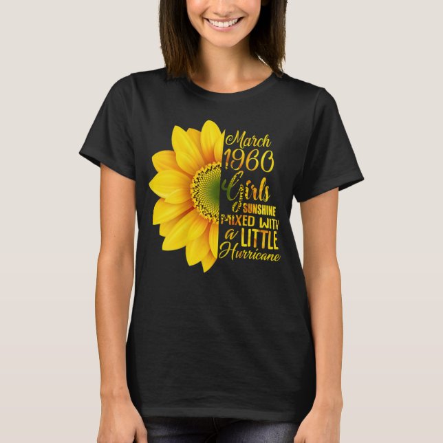 Frauen März Girls 1960 T - Shirt Sonnenblume (Vorderseite)