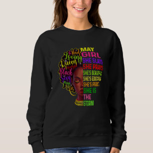 Frauen May Girl She Slays & Prays Birthday Girls W Sweatshirt