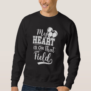 Frauen mein Herz ist für Mamas auf diesem Feld Fuß Sweatshirt