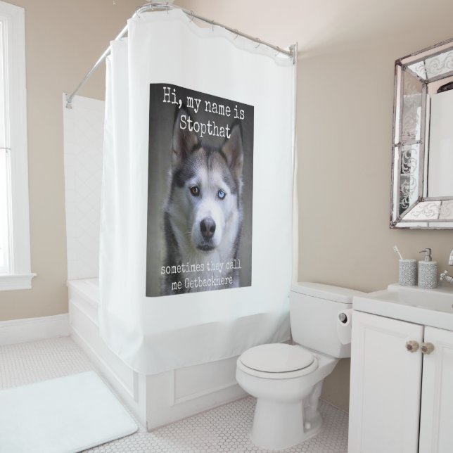 Frauen mein Name ist Stopp der lustigen Hyper Sibi Duschvorhang (Beispiel)