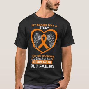 Frauen meine Narben erzählen Orangefarbene Leukämi T-Shirt
