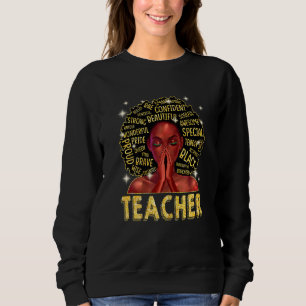 Frauen Melanin Phantastisch Afro Lehrerin Schwarze Sweatshirt
