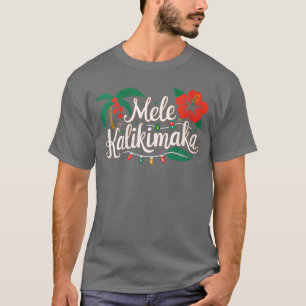 Frauen Mele Kalikimaka Hibiskus Palme Waikiki Big  T-Shirt