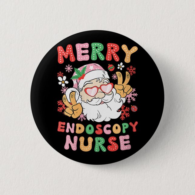 Frauen Merry Endoscopy Nurse Christmas Endoscopy N Button (Vorderseite)