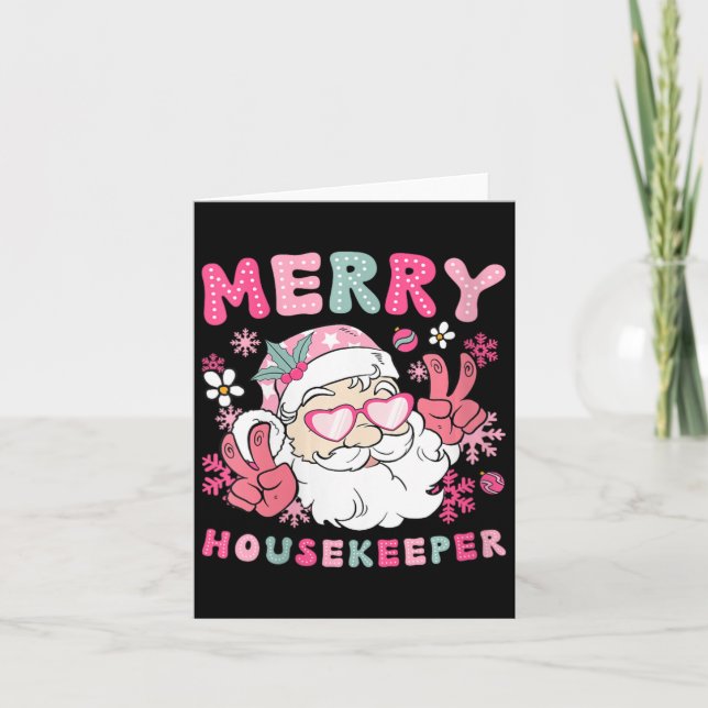 Frauen Merry Housekeeper Weihnachtsbaum XM Karte (Vorderseite)