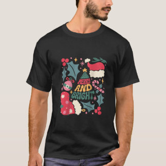 Frauen Merry und Bright Ästhetik Boho Christmas R T-Shirt