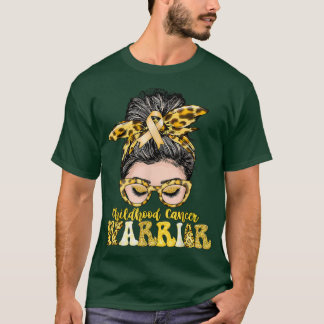 Frauen Messy Bun Kinder Krebs Krieger Geschenke T-Shirt