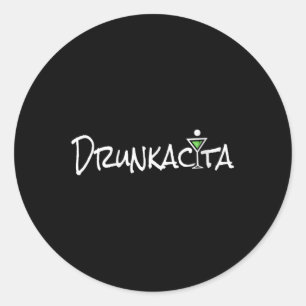 Frauen mexikanische Fiesta Cinco De Drinko Playa Runder Aufkleber
