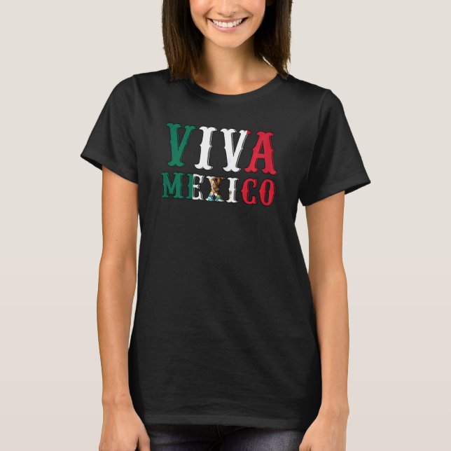 Frauen mexikanische Flagge Viva Mexiko Ispanisches T-Shirt (Vorderseite)