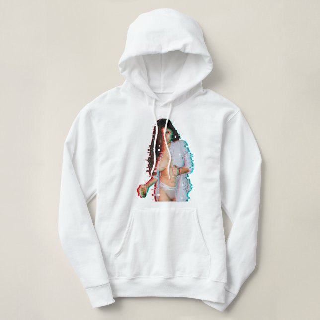 Frauen Mia Khalifa Glitched Art Hoodie (Design vorne)