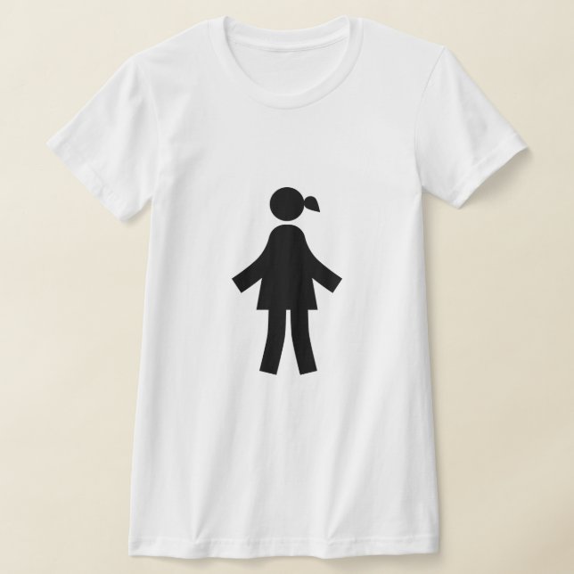 Frauen Minimalistisches Strichmännchen Symbol T -  T-Shirt (Ablage )
