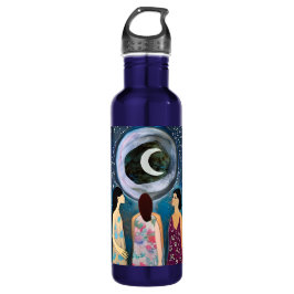 Frauen mit Blick auf die Mondkunst Edelstahlflasche