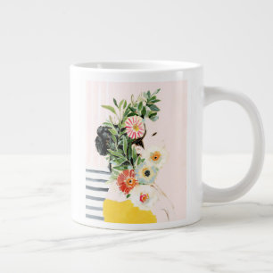 Frauen mit Blume Jumbo-Tasse