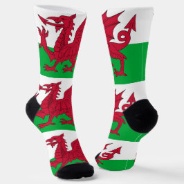 Frauen mit der Flagge von Wales, Vereinigtes König Socken