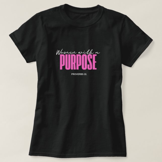 Frauen mit einer Bestimmung T-Shirt (Design vorne)