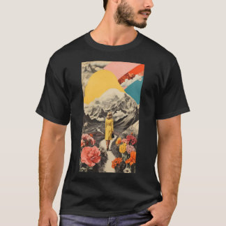 Frauen mit einer starken Kontrastsonnenfeder T-Shirt