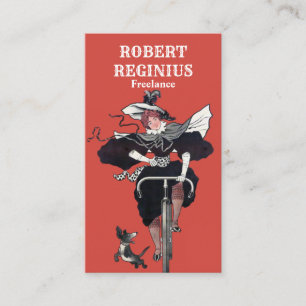 Frauen mit Hund fahren Visitenkarte