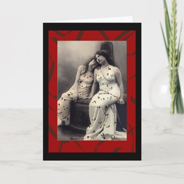 Frauen mit langen Haaren Viktorianische Mitteilung Karte (Vorderseite)