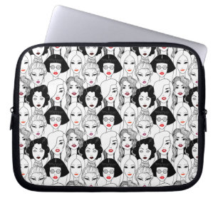 Frauen mit Lippenstift-Muster Laptopschutzhülle