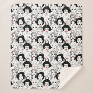 Frauen mit Lippenstift-Muster Sherpadecke