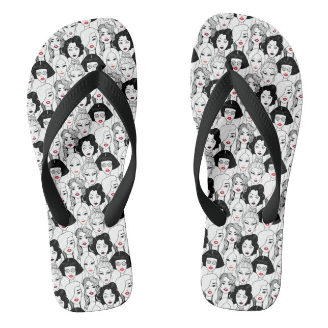 Frauen mit Lipstick-Muster Flip Flops (Fußbett)
