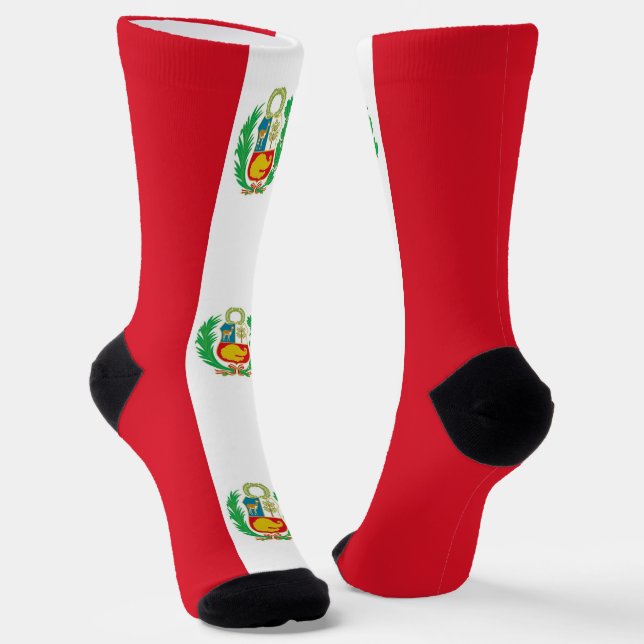 Frauen mit Peru-Flagge Socken (Gewinkelt)